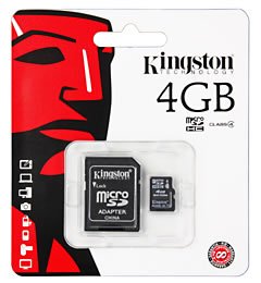 Kingston 4GB MicroSDHC Memory Card
