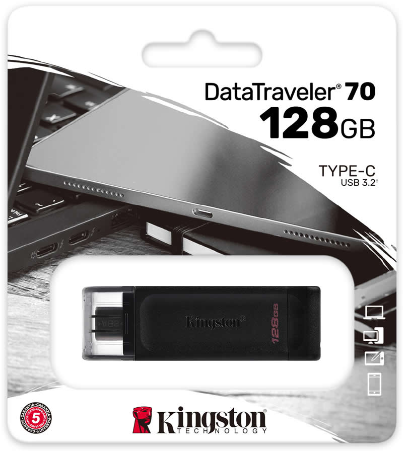 Kingston DataTraveler 70 128GB USB-C Type-C Flash Drive