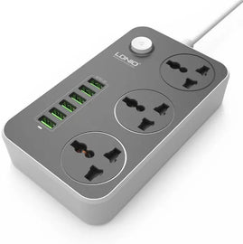 3.4A International Power Socket 6 USB Port 2m Ireland Plug Charging Socket