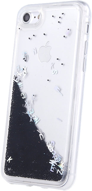 iPhone SE 2 (2020) / SE 2022 Liquid Letters Glitter Cover - Black