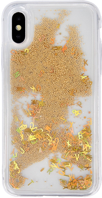 iPhone 6 / 6S Liquid Letters Glitter Cover - Gold