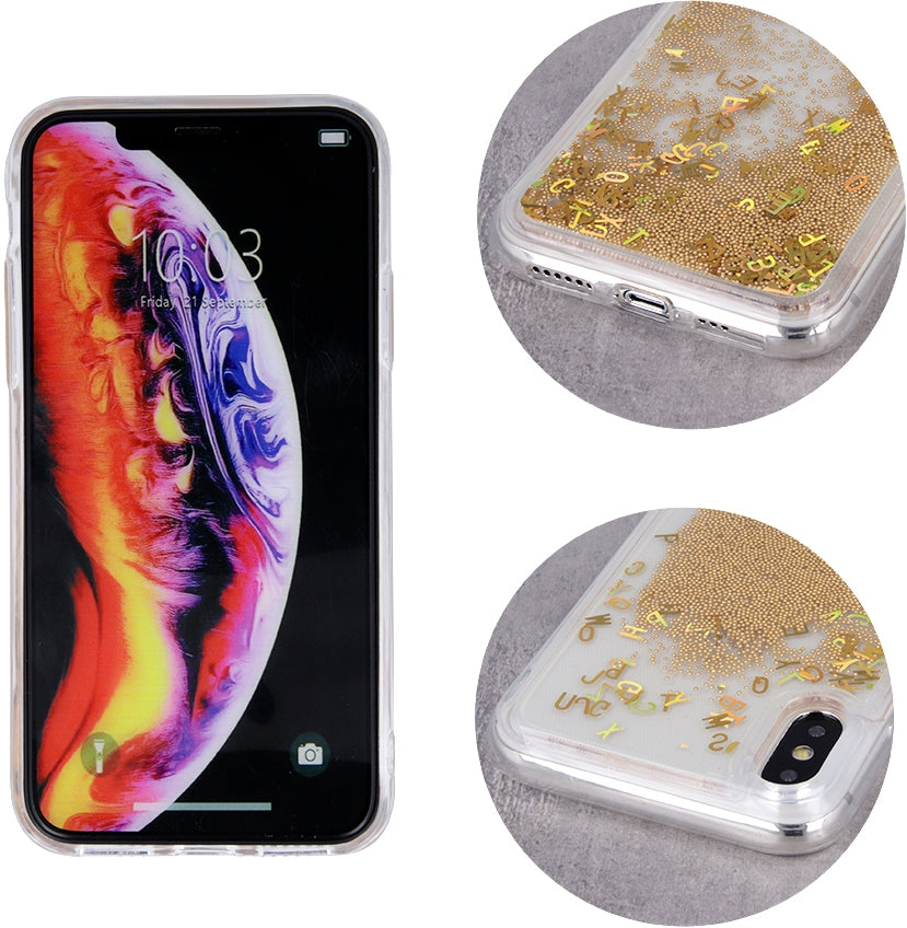 iPhone 6 / 6S Liquid Letters Glitter Cover - Gold