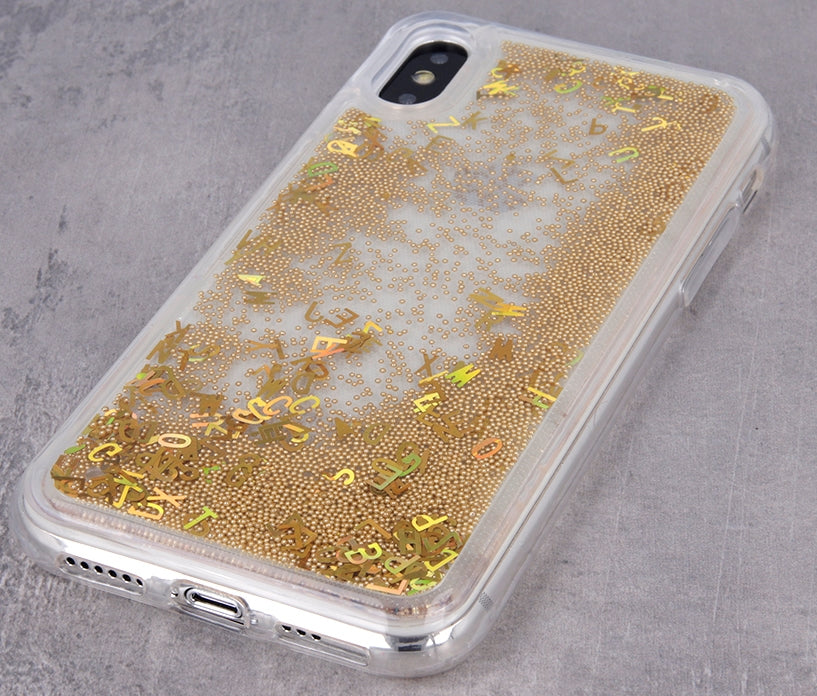 iPhone 6 / 6S Liquid Letters Glitter Cover - Gold
