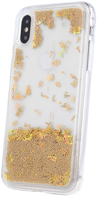 iPhone 6 / 6S Liquid Letters Glitter Cover - Gold