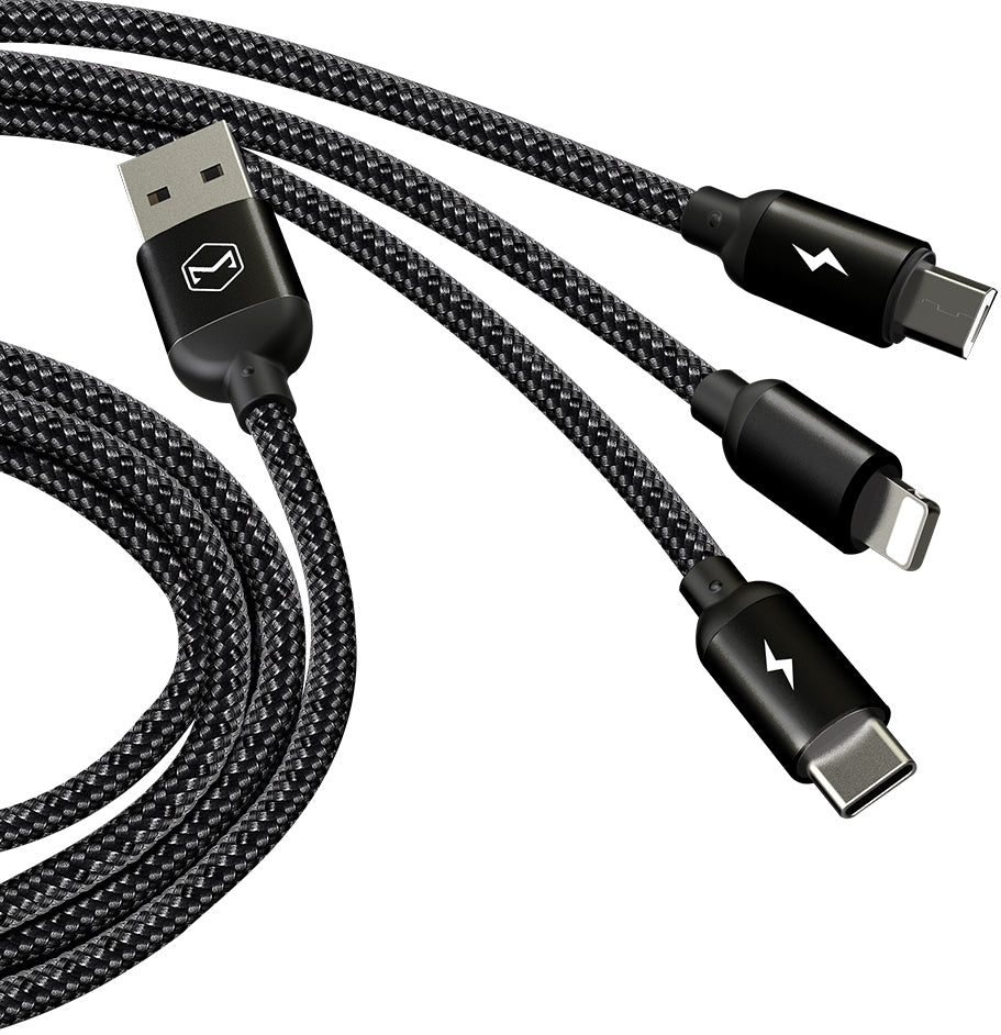 3-in-1 Lightning, Micro-USB, Type-C to USB Charging / Data Cable