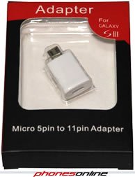 MHL Micro USB 11 Pin to 5 Pin Adapter for Galaxy S3