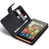 Load image into Gallery viewer, Microsoft Lumia 535 Wallet Case - Black