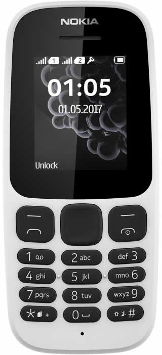 Nokia 105 2017 SIM Free - White