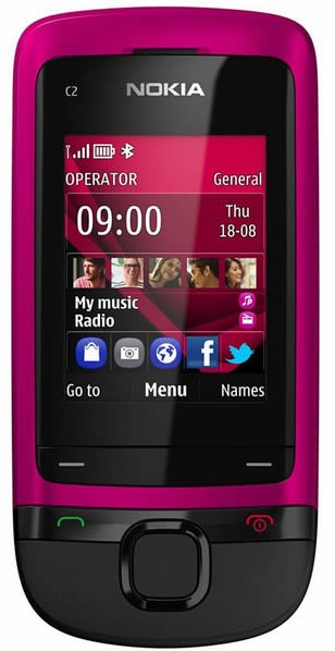 Nokia C2-05 Slide SIM Free - Pink
