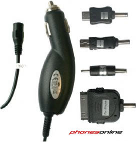 Universal Car Charger with 4 Tips