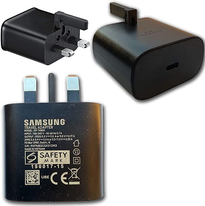 Samsung EP-TA800 25W USB-C 3-Pin Irish Super Fast Charger - Black