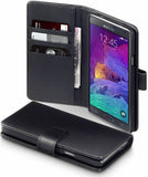 Samsung Galaxy Note 4 Real Leather Wallet Case - Black