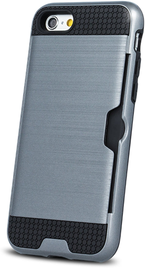 Samsung Galaxy S10 Rugged Case with Card Holder - Silver