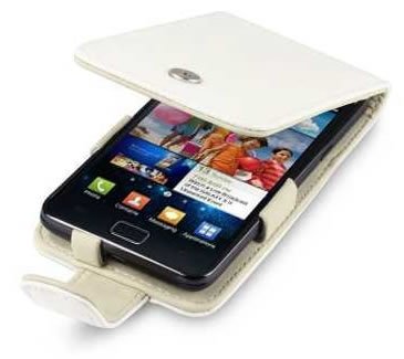 Samsung Galaxy S2 i9100 Leather Flip Case - White