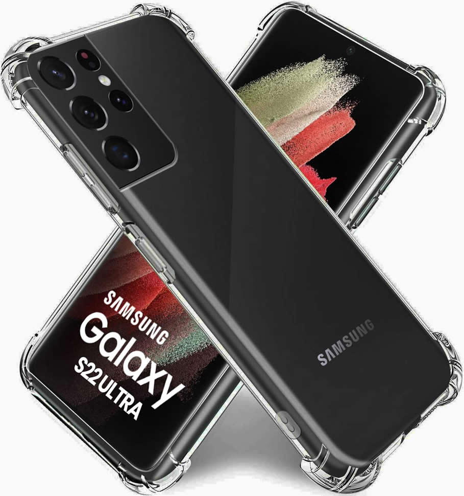 Samsung Galaxy S22 Ultra Gel Bumper Shock Proof Cover - Transparent