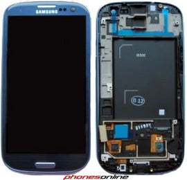 Samsung Galaxy S3 Front Housing Display Blue