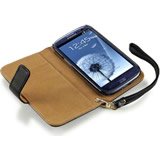 Load image into Gallery viewer, Samsung Galaxy S3 i9300 Leather Wallet Case Black/Tan