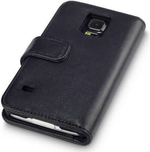 Load image into Gallery viewer, Samsung Galaxy S5 Genuine Leather Wallet Case - Black