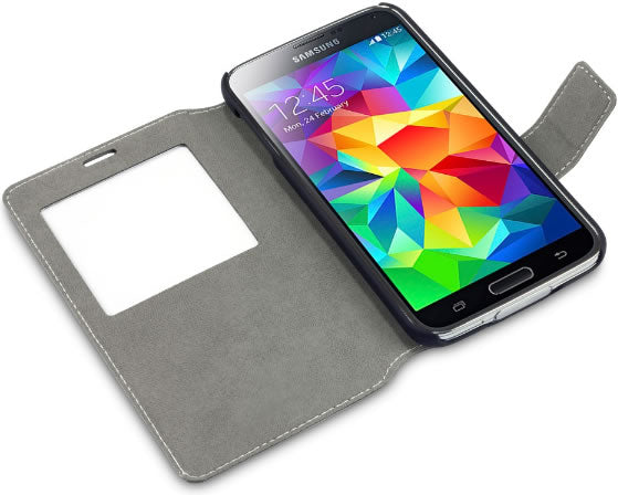 Samsung Galaxy S5 S-View Folio Case - Black