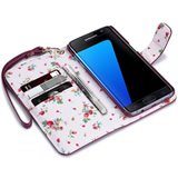 Samsung Galaxy S7 Edge Wallet Case - Red Floral