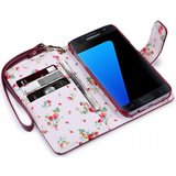 Samsung Galaxy S7 Wallet Case - Red Floral
