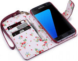 Samsung Galaxy S7 Wallet Case - Red Floral