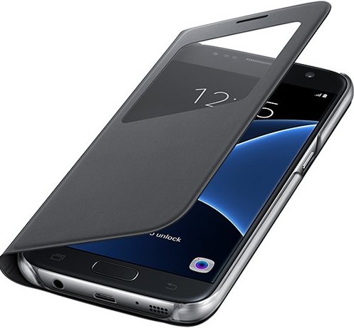 Samsung Galaxy S7 S-View Wallet Case Black - EF-CG930PBE