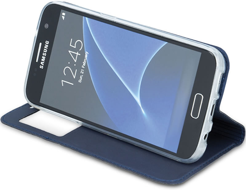 Samsung Galaxy S9 S-View Wallet Case - Blue