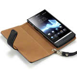 Load image into Gallery viewer, Sony Xperia P Wallet Case Black