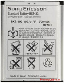 Sony Ericsson BST-33 Genuine Battery
