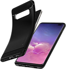 Load image into Gallery viewer, Spigen Rugged Armour Cover for Samsung Galaxy S10 Plus - Black