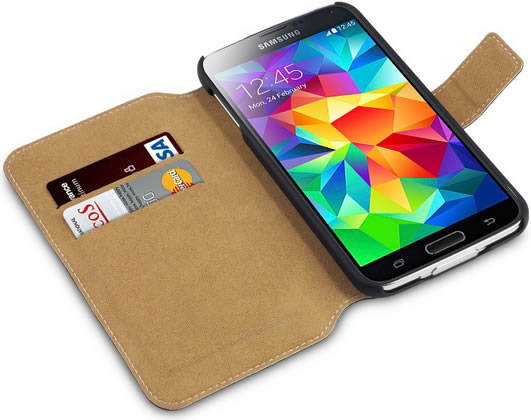 Samsung Galaxy S5 Wallet Case - Black