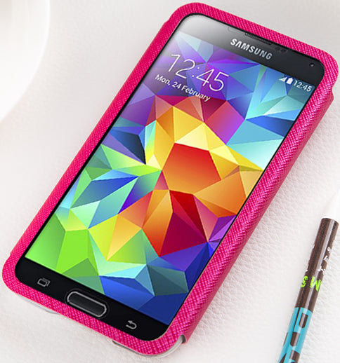 USAMS Touch Folio Case for Samsung Galaxy S5 G900 - Pink